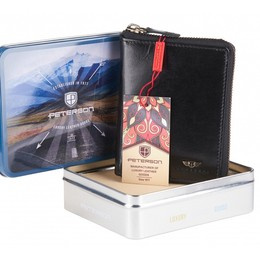 Portfel męski PETERSON 340- P RFID czarny na zamek
