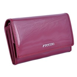 Portfel damski PUCCINI CY-1958 bordowy INICJAŁY AK - 40% outlet nr 270