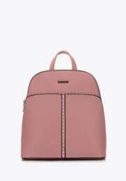 Plecak / Torebka damska trapezowa z nitami Wittchen 98-4Y-605-P zgaszony róż