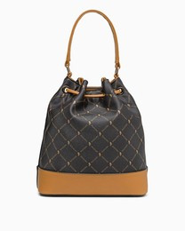 Torebka damska typu worek Puccini Monogram BLXP0053M-2 brązowa