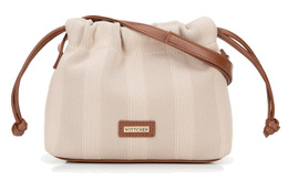 Torebka damska typu worek WITTCHEN 100-4Y-403-9 beżowo-brązowa