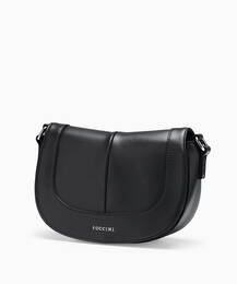 Torebka listonoszka damska z materiałowym paskiem PUCCINI BK1241205M-1 czarna