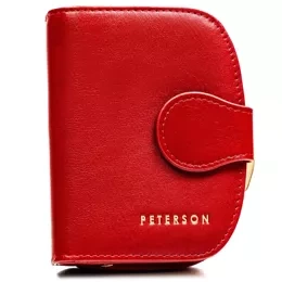 Portfel damski skórzany PETERSON PTN 43972-SGN-8430 czerwony