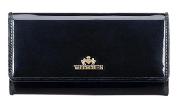 Portfel damski WITTCHEN 14-1L-052-NA granatowy skórzany z ochroną RFID