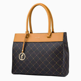 Torebka damska shopperka Puccini  Monogram BLXP0040 brązowa