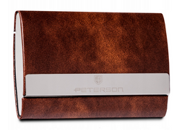 Etui ze skóry eko na wizytówki PETERSON M6106  brązowe