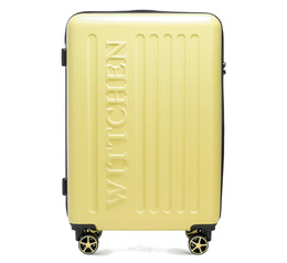 Średnia walizka WITTCHEN 56-3A-502-50 żółta, tłoczone logo