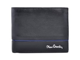 Portfel męski PIERRE CARDIN SAHARA TILAK 325 czarny z niebieskim paskiem