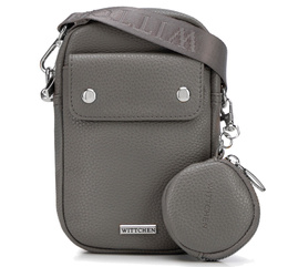 Mini torebka damska WITTCHEN 100-2Y-011-8S szary ze srebrnymi elementmi