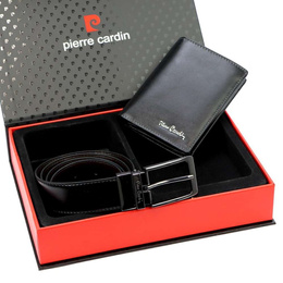 Zestaw prezentowy męski PIERRE CARDIN ZG-4-326-FWJ czarny - portfel + pasek