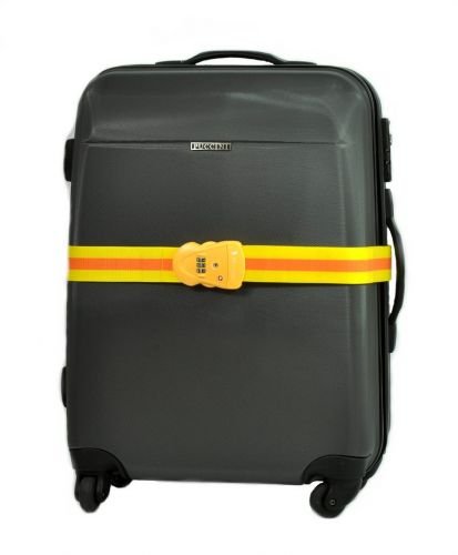 Pas do walizki z zamkiem szyfrowym PUCCINI TSA355 żółty w paski