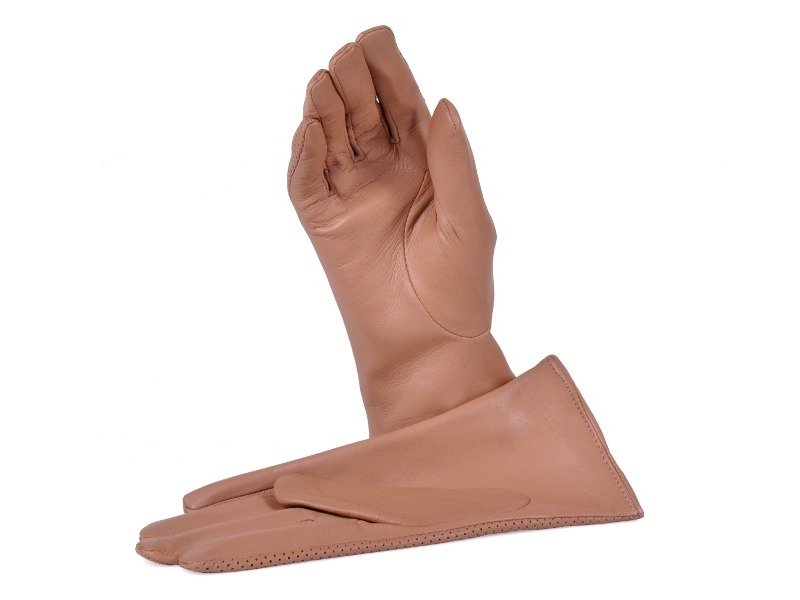 Rękawiczki damskie PUCCINI D-1550 jasno brązowe kropeczki