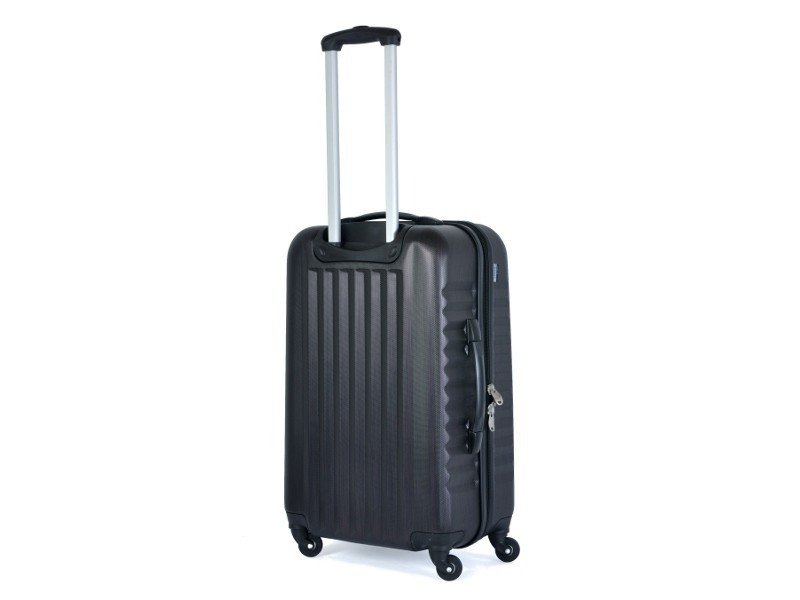 Średnia walizka MARCH 0044-21-63 czarno-różowa RIBBON