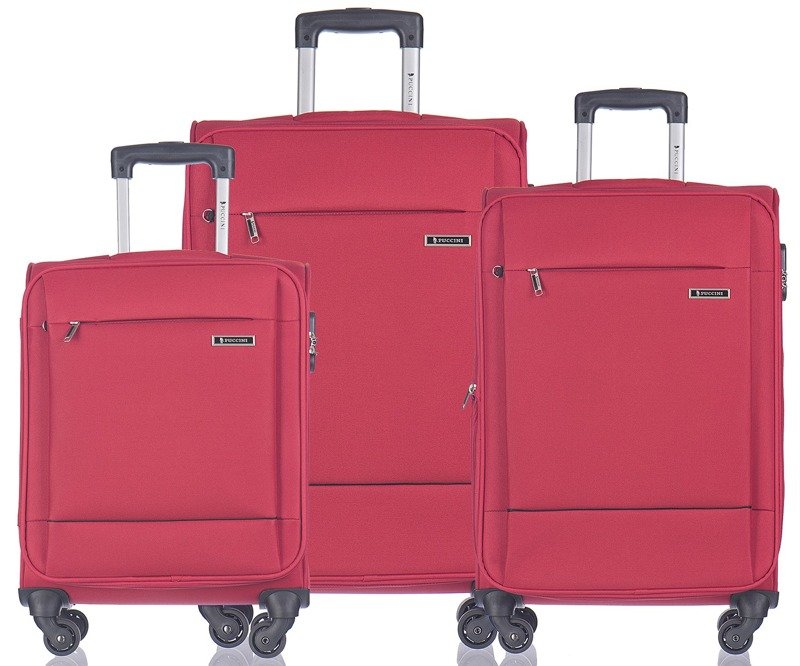 Zestaw trzech walizek PUCCINI EM-50720 Parma czerwony